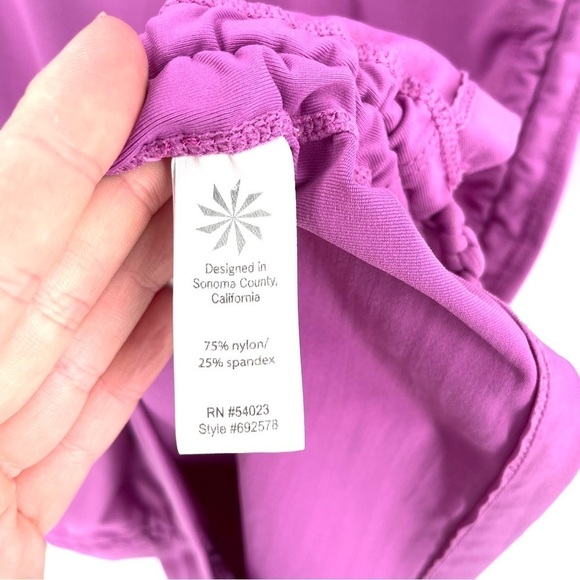 ATHLETA Purple Zip Ruched Tie Tidal Guard UPF Beach Athletic Long sleeve Dress - Picture 7 of 7